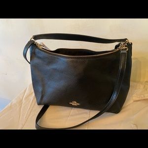 NWT Coach East West Celeste Convertible Hobo in Black Leather